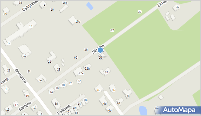 Szczecin, Skrajna, 26, mapa Szczecina