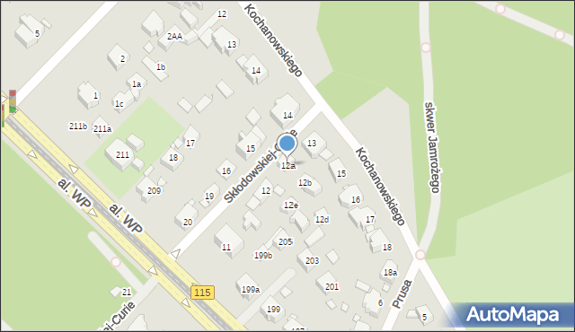 Szczecin, Skłodowskiej-Curie Marii, 12a, mapa Szczecina