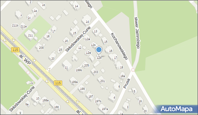 Szczecin, Skłodowskiej-Curie Marii, 12d, mapa Szczecina