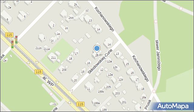Szczecin, Skłodowskiej-Curie Marii, 15, mapa Szczecina