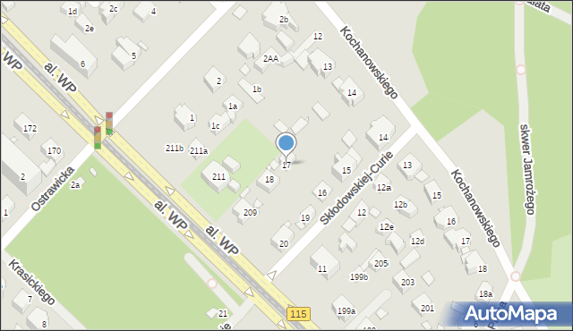 Szczecin, Skłodowskiej-Curie Marii, 17, mapa Szczecina