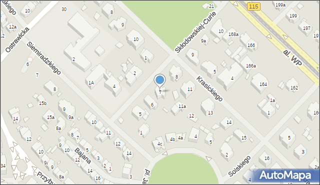 Szczecin, Skłodowskiej-Curie Marii, 7, mapa Szczecina