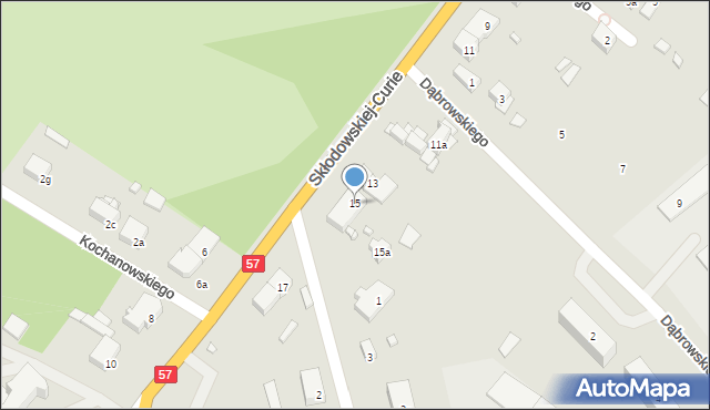 Szczytno, Skłodowskiej-Curie Marii, 15, mapa Szczytno
