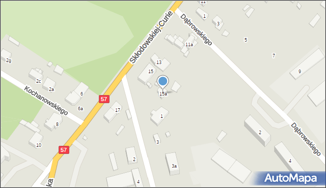 Szczytno, Skłodowskiej-Curie Marii, 15a, mapa Szczytno