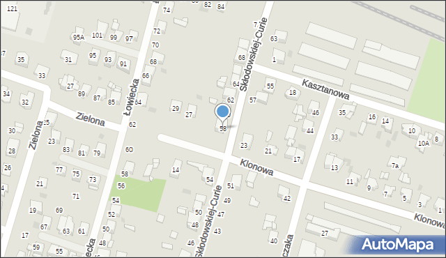 Tarnowskie Góry, Skłodowskiej-Curie Marii, 58, mapa Tarnowskie Góry