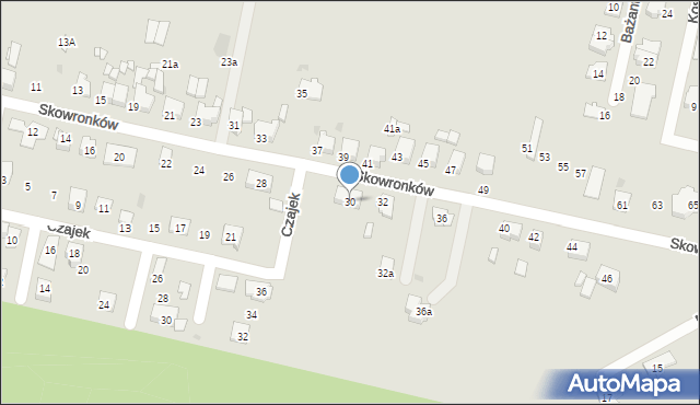 Tarnowskie Góry, Skowronków, 30, mapa Tarnowskie Góry