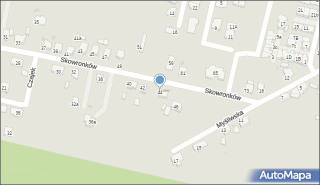 Tarnowskie Góry, Skowronków, 44, mapa Tarnowskie Góry