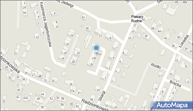 Tarnowskie Góry, Skargi Piotra, ks., 13, mapa Tarnowskie Góry