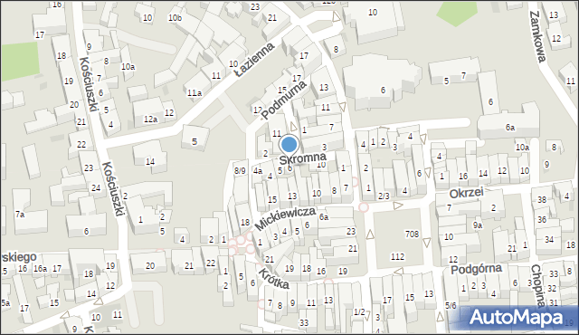 Tczew, Skromna, 6, mapa Tczew