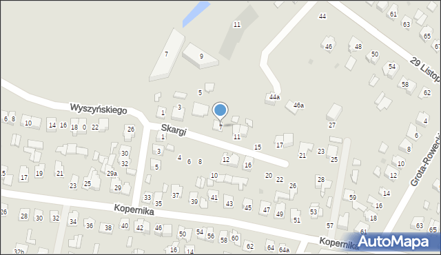 Tomaszów Lubelski, Skargi Piotra, ks., 7, mapa Tomaszów Lubelski