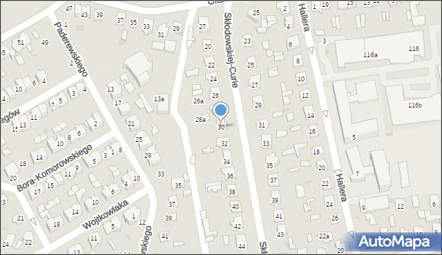 Tomaszów Lubelski, Skłodowskiej-Curie Marii, 30, mapa Tomaszów Lubelski