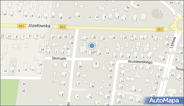 Tomaszów Lubelski, Skorupki Ignacego Jana, ks., 13, mapa Tomaszów Lubelski