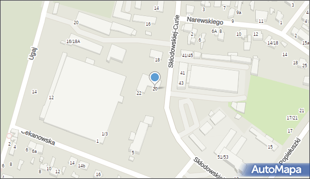 Tomaszów Mazowiecki, Skłodowskiej-Curie Marii, 20, mapa Tomaszów Mazowiecki