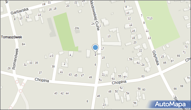 Tomaszów Mazowiecki, Skłodowskiej-Curie Marii, 4, mapa Tomaszów Mazowiecki