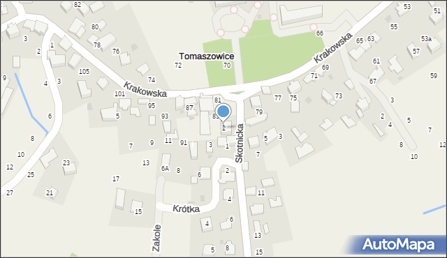 Tomaszowice, Skotnicka, 2, mapa Tomaszowice