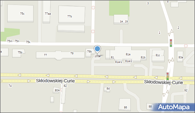 Toruń, Skłodowskiej-Curie Marii, 103e, mapa Torunia