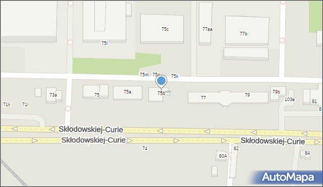 Toruń, Skłodowskiej-Curie Marii, 75b, mapa Torunia