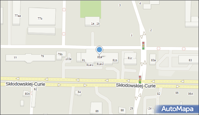 Toruń, Skłodowskiej-Curie Marii, 81a, mapa Torunia