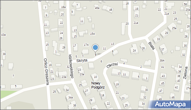 Toruń, Skryta, 9, mapa Torunia