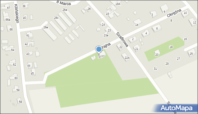 Trzebiatów, Skrajna, 1, mapa Trzebiatów