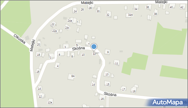 Trzebinia, Skośna, 12, mapa Trzebinia