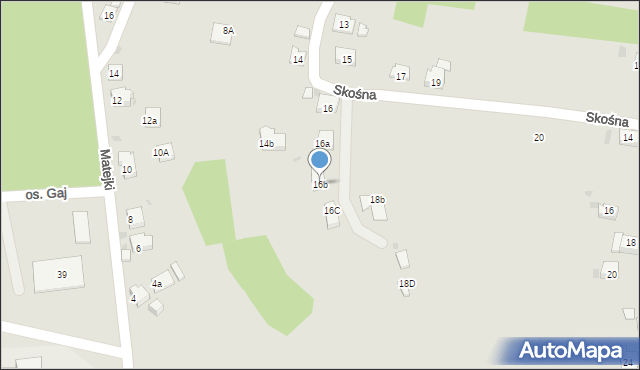 Trzebinia, Skośna, 16b, mapa Trzebinia