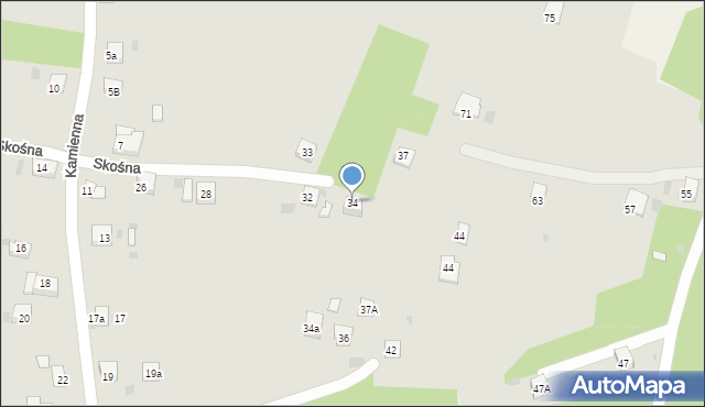 Trzebinia, Skośna, 34, mapa Trzebinia