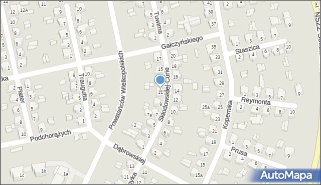 Turek, Skłodowskiej-Curie Marii, 11, mapa Turka