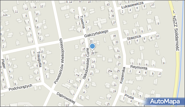 Turek, Skłodowskiej-Curie Marii, 16, mapa Turka