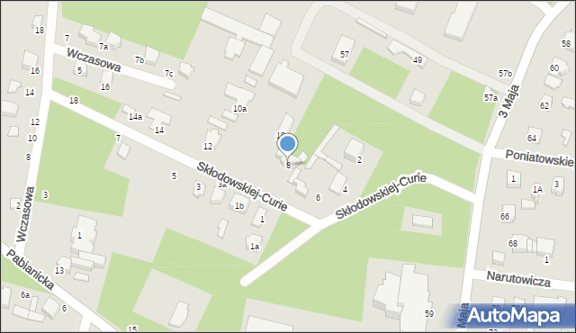 Tuszyn, Skłodowskiej-Curie Marii, 8, mapa Tuszyn