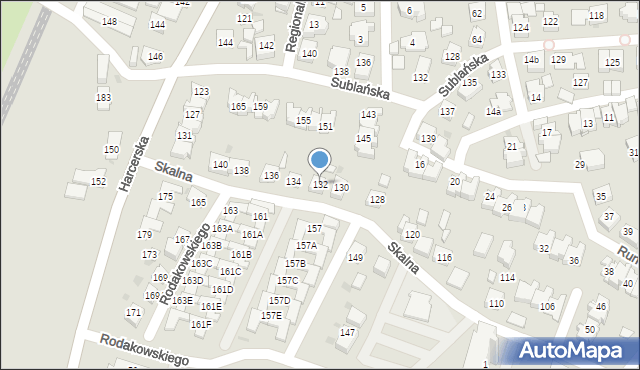 Tychy, Skalna, 132, mapa Tychów