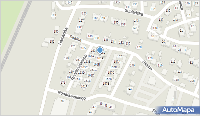 Tychy, Skalna, 161A, mapa Tychów