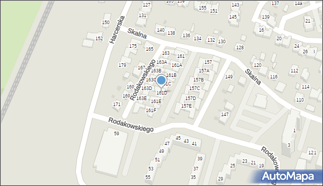 Tychy, Skalna, 161D, mapa Tychów