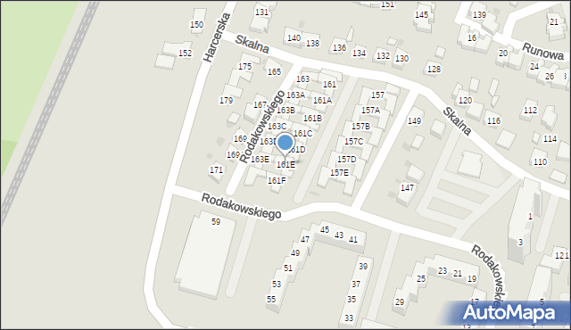 Tychy, Skalna, 161E, mapa Tychów