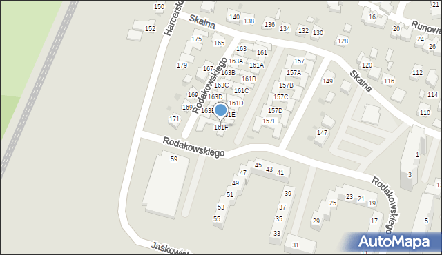 Tychy, Skalna, 161F, mapa Tychów