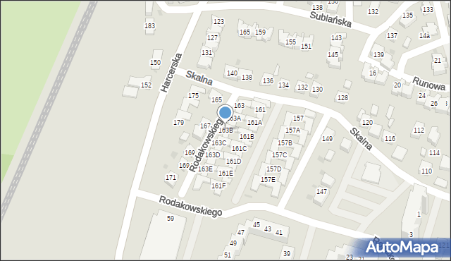 Tychy, Skalna, 163B, mapa Tychów