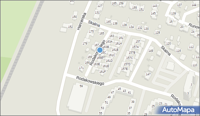 Tychy, Skalna, 163D, mapa Tychów