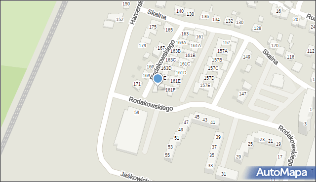 Tychy, Skalna, 163F, mapa Tychów