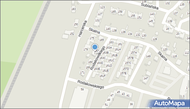 Tychy, Skalna, 167a, mapa Tychów