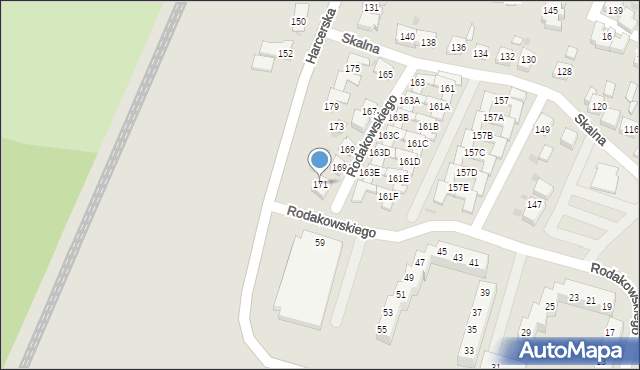 Tychy, Skalna, 171, mapa Tychów