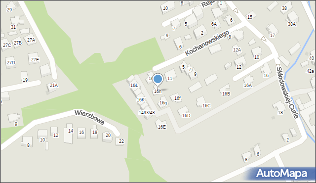 Ustroń, Skłodowskiej-Curie Marii, 16h, mapa Ustroń