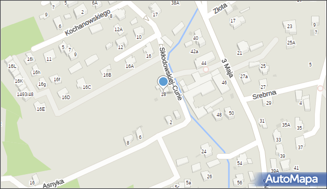 Ustroń, Skłodowskiej-Curie Marii, 18, mapa Ustroń