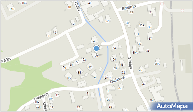 Ustroń, Skłodowskiej-Curie Marii, 26, mapa Ustroń