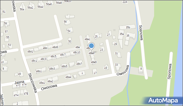 Ustroń, Skoczowska, 48e4, mapa Ustroń