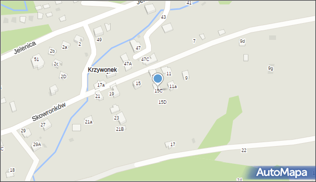 Ustroń, Skowronków, 15C, mapa Ustroń