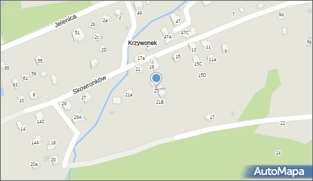 Ustroń, Skowronków, 23, mapa Ustroń