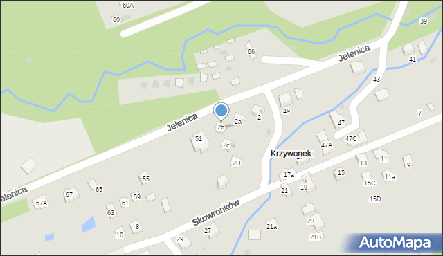 Ustroń, Skowronków, 2b, mapa Ustroń