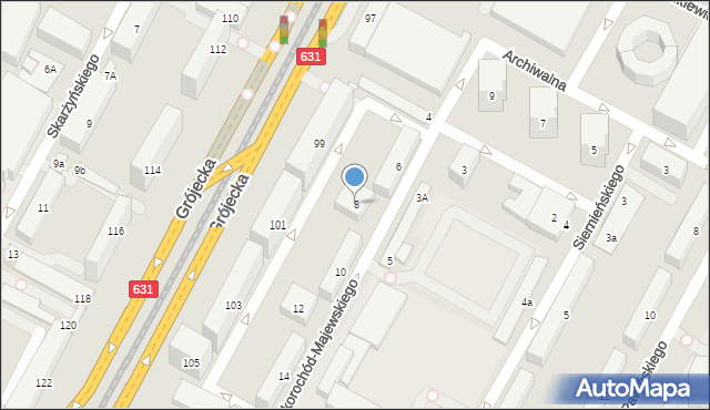 Warszawa, Skorochód-Majewskiego Walentego, 8, mapa Warszawy