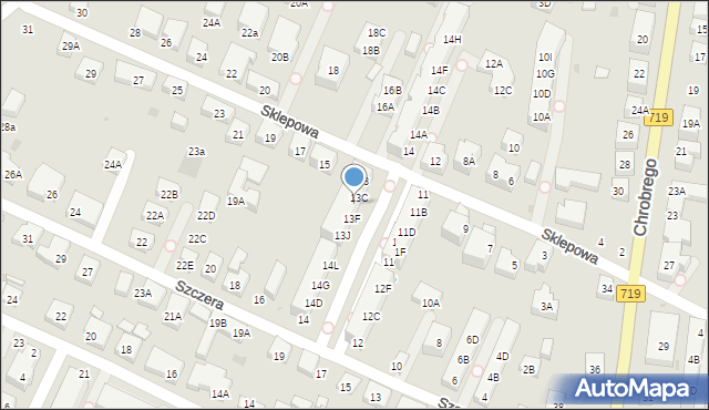 Warszawa, Sklepowa, 13D, mapa Warszawy