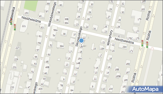 Warszawa, Skrzetuskiego, 20, mapa Warszawy